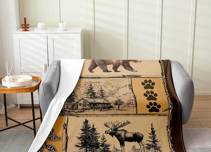 Feelyou Bear Cabin Moose Bed Blanket 40" x50 All Season