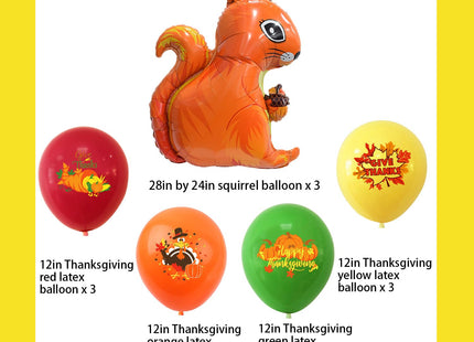 HADCKJA Squirrel Balloons Thanksgiving Party Supplies Thanksgiving Balloons Squirrel Balloon Thanksgiving Latex Balloon for Thanksgiving Party Decorations Thanksgiving Theme Birthday Decorations 15Pcs