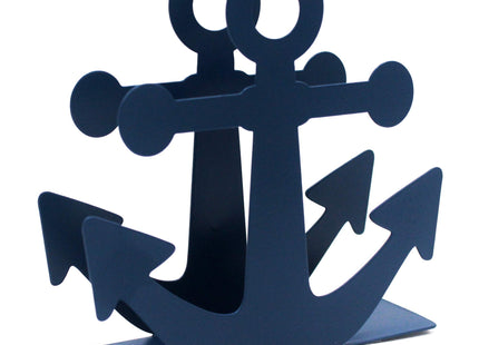 BetyHom Vintage Metal Nautical Anchor Napkin Holder (BLUE)