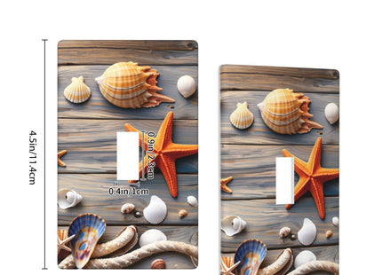 Starfish Board Single Toggle Wall Plate Cover 1 Gang Light Switch Cover Decorative Faceplate for Bathroom Bedroom Kitchen Room Decor Wallplate 4.5 x 2.76 Inch