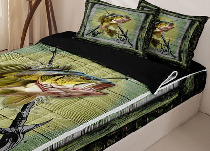 Feelyou Fishing Hunting Pike Comforter Set Full Size Girls Boys