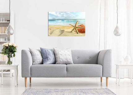 Starfish Beach Wall Decoration Canvas Wall Art Picture Print (18x12in)