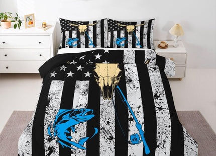 Erosebridal American Flag Bedding Sets Full, Hunting Fishing Comforter Set