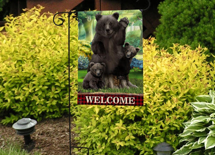 Black Bear Welcome Spring Garden Flag 18" x 12.5" Briarwood Lane