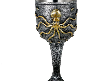 Fantasy Mermaid Octopus Wine Goblet - Sparkling Silver Tail Chalice Cup