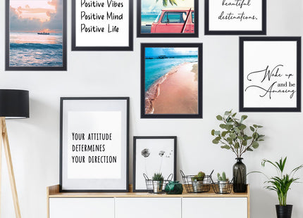 9 Pcs Beach Poster Coastal Classroom Decor, Office Ocean Picture Wall Art