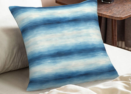 KiuLoam Beach Summer Pillow Covers 18x18 Inch Set of 2 Ocean Blue and Cream Striped Decorative Throw Pillows Outdoor Coastal Decor Cushion Cases for Sofa Bed Couch Living Room