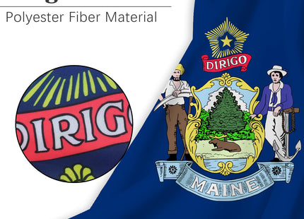 Maine State Flag 3x5 Outdoor Double Sided 3 Layers Polyester State of Maine Flags Sewing 4 Rows of Thread with Durable Canvas Header and Brass Grommets Maine Decor for Indoor Wall Room
