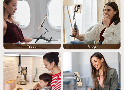 OMOTON TP02 [360° Rotating] Stable Clip Magnetic Phone Tripod for iPhone 17