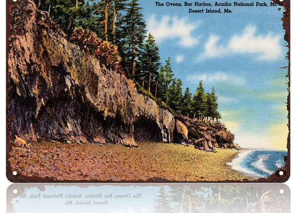 The Ovens Maine Coastal Scene Vintage Metal Wall Art Signs 8X12 Inch
