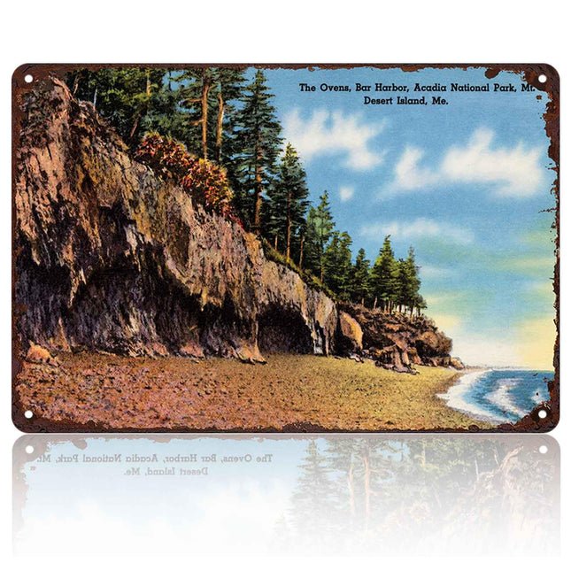 The Ovens Maine Coastal Scene Vintage Metal Wall Art Signs 8X12 Inch