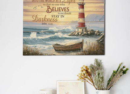 Zyphren Ocean Lighthouse Wall Art Christian Bible Verse Wall Decor Rustic Coastal Pictures Religious Canvas Print Painting Home Artwork Decoration Gifts for Living Room Bedroom Bathroom 12"x16"