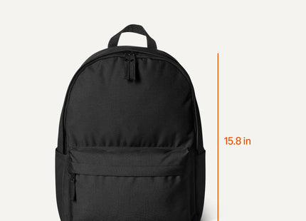 Amazon Basics Backpack for School, Travel, Study with Padded Adjustable Shoulder Straps, Spacious Compartment, Water Bottle Pockets, Durable Classic Design, Black
