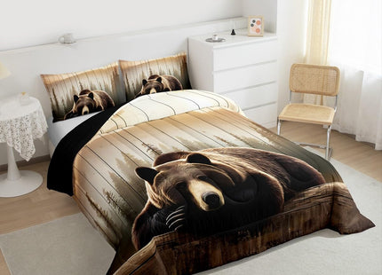 Erosebridal Black Bear Bedding Set Woodland Hunting Animal Comforter Set