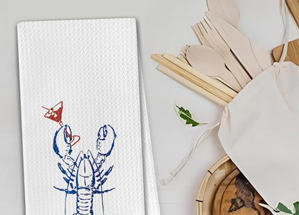 Yomisex Lobster Decor Towels, Lobste Party Decorations Dish Tea Towels for Kitchen, Coastal Beach Nautical Hand Towels for Bathroom, 16x24 Inch