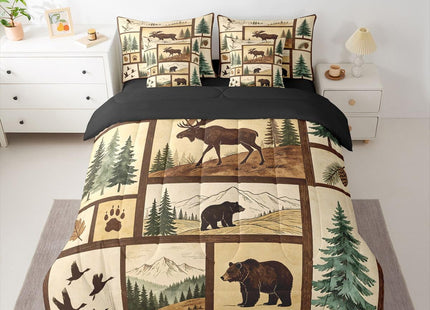 Erosebridal Western Rustic Bear Deer 7-Piece Comforter Set