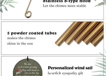 Extrabily Personalized Cardinal Wind Chime, Sympathy Gifts