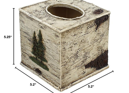 Black Bear on Birch Bathroom Accessories (Tissue Box Cover)