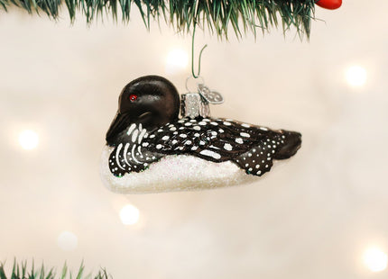 Old World Christmas Loon Glass Blown Ornament for Christmas Tree, Handcrafted Holiday Decoration, Bird Watcher Collection