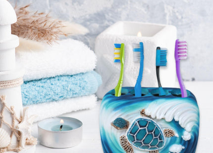 BestGiftEver Nautical Sea Turtle Wave Toothbrush Holder