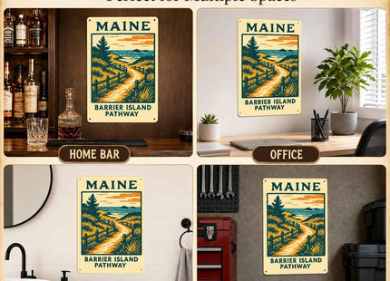 Maine Barrier Island Pathway Vintage Metal Signs 8 X 12 Inch