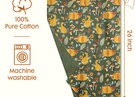 Miss Adola Fall Flour Sack Kitchen Towels Set of 2, Mushroom Pumpkin