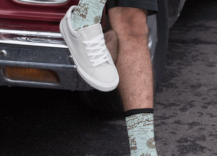 Jedenkuku Nautical Pirate Old Map Retro Novelty And Funny Socks For Men And Women
