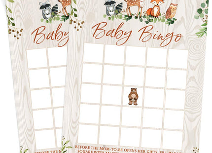 Woodland Baby Shower Game Set - 5 Activities for 50 Guests, Woodland Theme