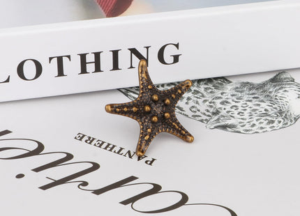 Brosay 4 Pcs Starfish Cabinet Knobs Coastal Nautical Drawer Pulls (Copper)