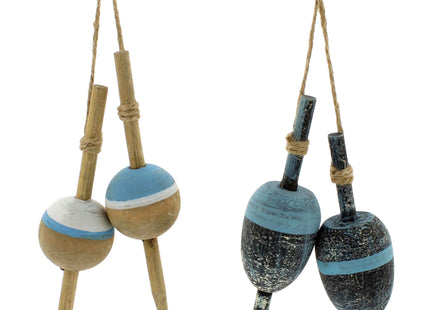 The Bridge Collection Set of 2 Hanging Fishing Bobber Lakehouse Decorations