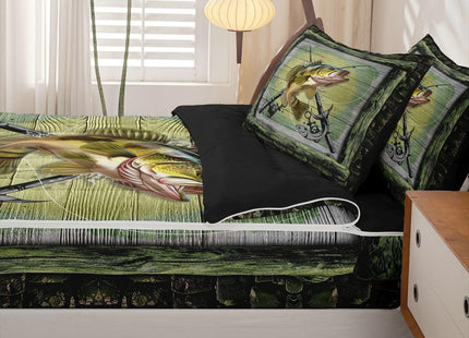 Feelyou Fishing Hunting Pike Comforter Set Full Size Girls Boys