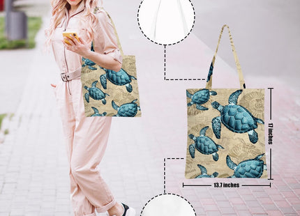 Sea Turtle Gifts Tote Bag, Cute Sea Turtle Tote Bag Reusable Shopping