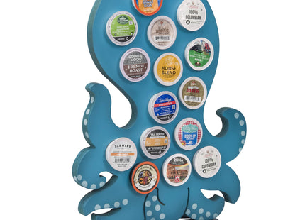 Made Easy Kit Front Facing Countertop Coffee Pods Holder Compatible with K-Cups, Coffee Bar Decor for Home Cafe (Blue Octopus)