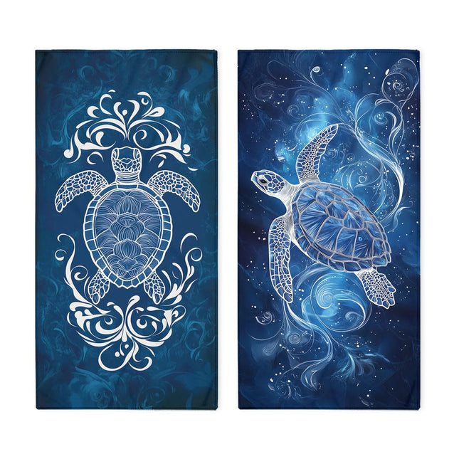 ZLQASD Sea Turtle Hand Towels, Blue Water Cute Boho Bath Towels for Bathroom Home Hotel Spa Gym Yoga Nautical Beach Bathroom Decor