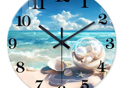 XNM Coastal Wall Clock Battery Operated 12 Inch