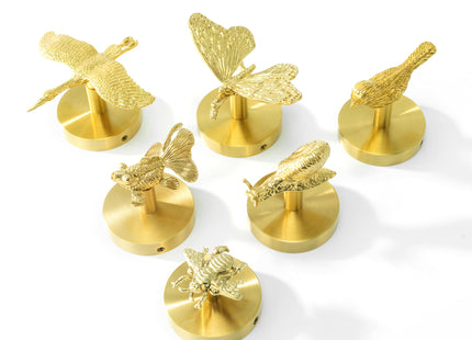 MFYS Brass Bird Coat Rack Robe Wall Hooks Hat Dragonfly Hanger for Bedroom Kitchen Various Shapes Animal Deer Decor Home Accessories (1, Conch Shell)