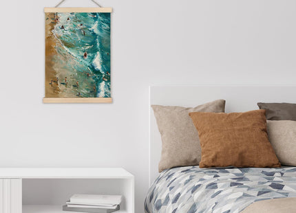 Jvpke Beach Wall Decor, Coastal Surf Wall Art Poster Framed, Surf Room Decor, Beachy Room Decor Aesthetic, Beachy Canvas Wall Decor Prints for Home Bedroom Living Room Decorations, 12x16 Inch
