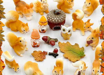 21 Mini Resin Squirrel,Miniature Squirrel Figurines for Garden Accessories