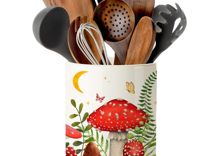 pinata Mushroom Ceramic Utensil Holder Whimsical Whimsy Kitchen Decor