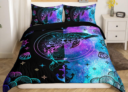 Feelyou Dolphin Ocean Duvet Cover Set Girls Twin