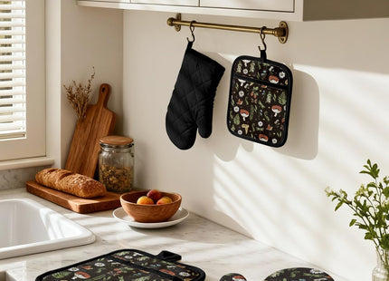 Miss Adola Cotton Oven Mitts and Pot Holders Sets, Forest Charm