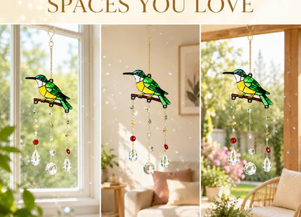 Stained Glass Hummingbird Suncatcher Crystal Hummingbird Gift Bird Decor