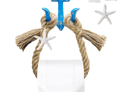 Perfeso.L Beach Rope Toilet Paper Holder Metal Anchor Hook Bathroom Decor