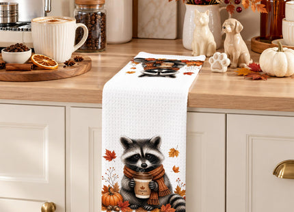 OINDADE Raccoon Decor Fall Halloween Kitchen Towels, Raccoon Hand Towels