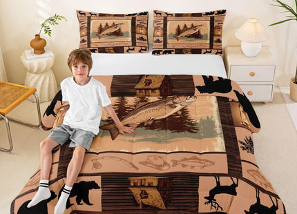 Feelyou Fish Comforter Set Kids Ocean Animals Comforter for Boys Teens Go