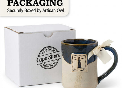 Cape Shore 16oz Hand-Crafted Stamped Potter's Mug, Multiple Styles Available (Lighthouse)