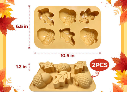 Fall Silicone Molds 2 Piece Autumn Acorn Molds Thanksgiving Chocolate Mould