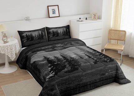 Rustic Bear Comforter Set Kids Farmhouse Wild Animal Comforter for Boys