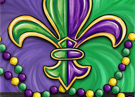 Covido Welcome Mardi Gras Crayfish Decorative Garden Flag, Lobster Mask Fleur De Lis New Orleans Carnival Yard Outside Decorations, Masquerade Burlap Outdoor Small Home Decor Double Sided 12 x 18