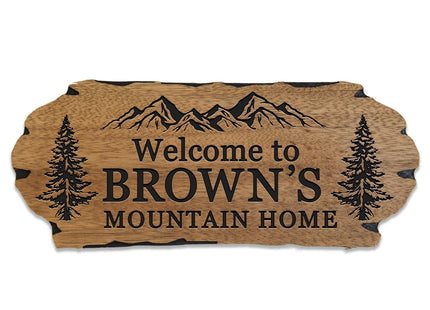 Personalized Cabin Sign - Rustic Wood Welcome Sign for Outdoor & Home Wall Decor - Customizable Farmhouse Decor, Backyard Sign & 3D Carving Wood Sign.3D carved decorative wooden plaques.